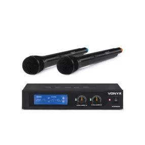   Vonyx WM522 VHF rádiós mikrofon (2 db KÉZI mikrofon) + Koffer