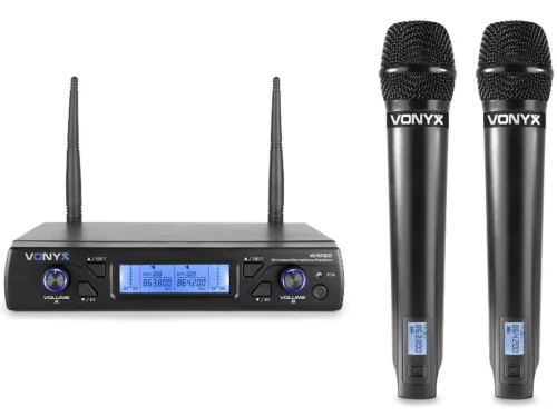 Vonyx WM62 UHF rádiós mikrofon (2 db KÉZI mikrofon)