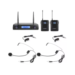   Vonyx WM62B UHF rádiós mikrofon (2 db CSÍPTETŐS + 2 db FEJ mikrofon)