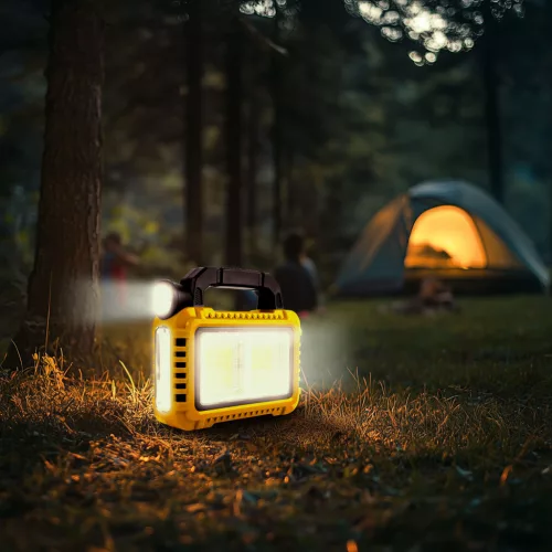 Phenom 18584 Multifunkciós kézi lámpa - szolár panel, USB-C - 6 világítási mód, 8 LED, 3600 mAh