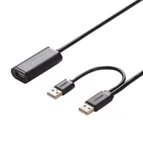   Ugreen USB 2.0 Aktív toldó, hosszabbító kábel 5m fekete (US137) 20213