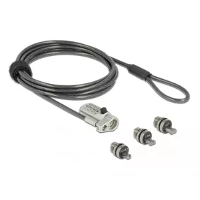   Navilock Kensington három zárfejjel és kombinálható csatlakoztatóval , Noble Wedge és Nano típusokho