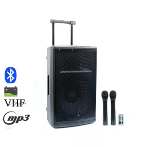   Thunder FLR-15 (15") 800W akkumulátoros hordozható hangfal (2xMik + MP3 + TWS Bluetooth + FM)