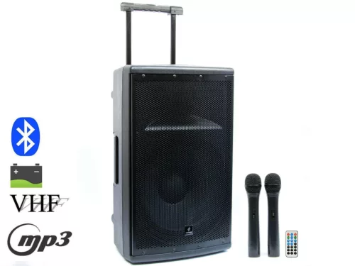 Thunder FLR-15 (15") 800W akkumulátoros hordozható hangfal (2xMik + MP3 + TWS Bluetooth + FM)