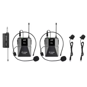   Thunder U-802BP UHF vezeték nélküli, akkus mikrofon szett (2 db CSÍPTETŐS + 2 db FEJ mikrofon)