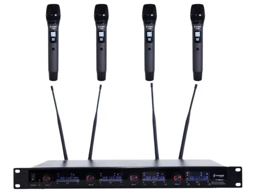 Thunder U-4008 4ND UHF rádiós mikrofon (4 db KÉZI mikrofon) + Koffer