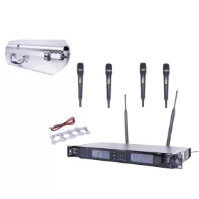   Thunder U-4308 4ND UHF professzionális rádiós mikrofon (4 db KÉZI mikrofon) + Koffer