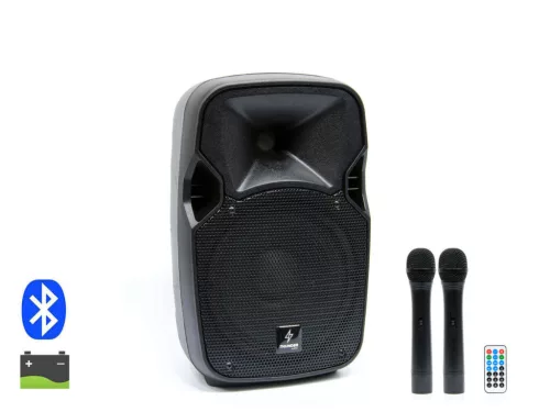 Thunder ACCU-08 300W akkumulátoros hordozható hangfal (2xMik + MP3 + Bluetooth + FM)