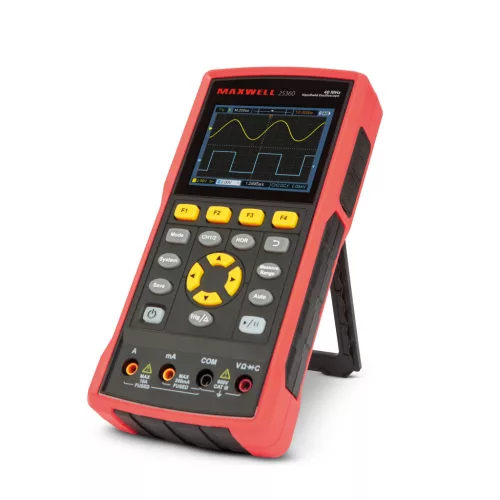 Maxwell-Digital 25360 Kézi oszcilloszkóp - akkumulátoros - 3.5" színes LCD - AC/DC, 400V, 40MHz, 2 csatorna, 8K/4K