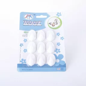   Öntapadós akasztó - fehér - műanyag - 2,5 x 4 cm - 9 db / csomag, 265452