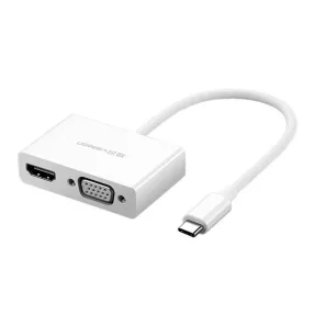   Ugreen MM123 USB-C apa - HDMI / VGA anya Adapter - Fehér 30843