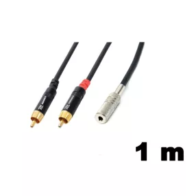   PD Connex GX25-1 sztereo jelkábel (3,5 mm Jack mama - 2x RCA) - (1 m)