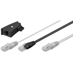   Goobay 35286 Telefon Csatlakozókábel [1x TAE-N dugó - 2x RJ45 dugó, 8P8C] 3m