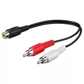   Goobay 50008 2 X RCA – 1 x RCA aljzat átalakító Y-kábel 0,2 m, fekete