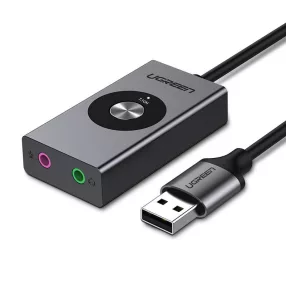   Ugreen 50711 USB külső 7.1 hangkártya 3,5mm mini jack 1m ezüst
