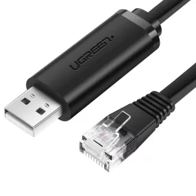   UGREEN CM204, USB - RJ45 kábel hálózati eszközökhöz, 1,5 m (fekete)
