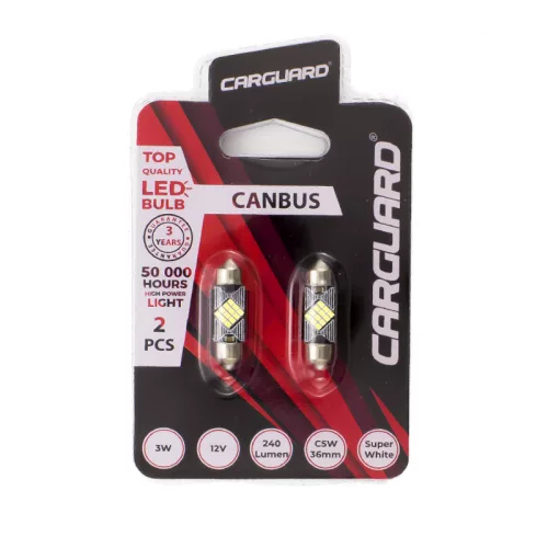 Carguard 50779 Autós LED - CAN132 - sofita 36 mm - 240 lm - can-bus - SMD - 3W - 2 db / bliszter