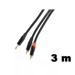   Thunder YC832-3 Sztereo jelkábel (3,5 mm Jack papa - 2x RCA papa) - (3m)