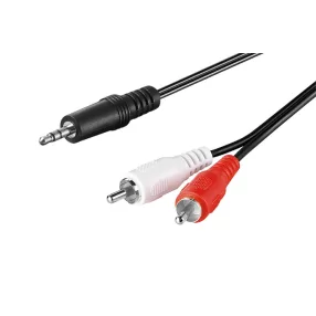   Goobay 51701 2 x RCA apa-3,5mm-es jack apa összekötő kábel 0.5m, fekete