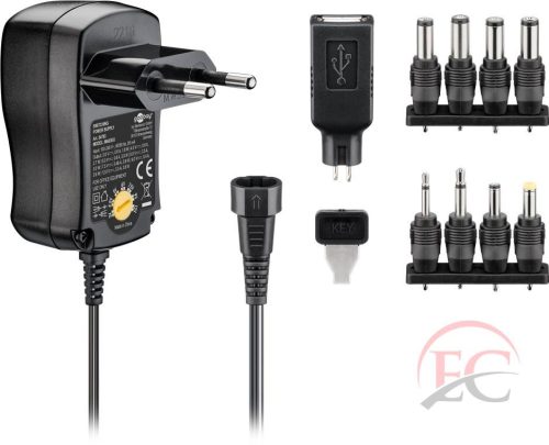 Goobay 53997 Kisméretű univerzális hálózati adapter 1500mA (stabilizált)