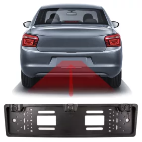   Carguard 55069D Rendszámtábla keretbe épített tolatókamera + szenzorok - 12V