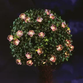   Garden of Eden 55218C Szolár fényfüzér - virág - 2,4 m - 25 melegfehér LED