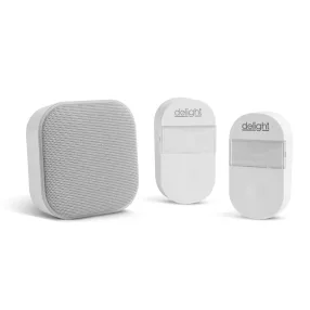   Delight 55346WH-2, 2 az 1-ben vezetéknélküli csengő és éjjelifény - Kinetic - 2 kültéri - fehér