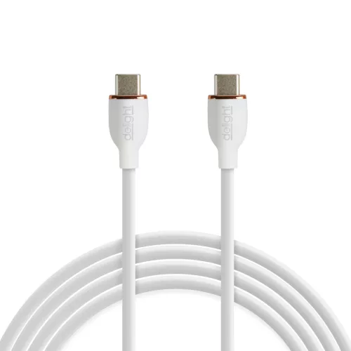 Delight 55554WH-1 Adatkábel - Type-C / Type-C - fehér - 1 m - 3 A - 60 W