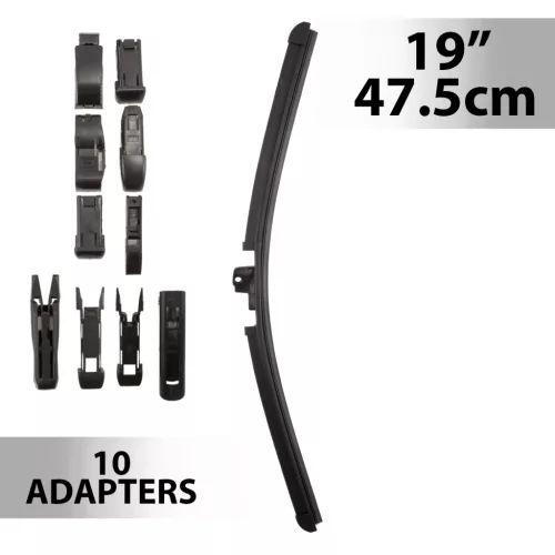 Carguard 55739N Ablaktörlő 19"/47,5 cm - 10 db adapterrel