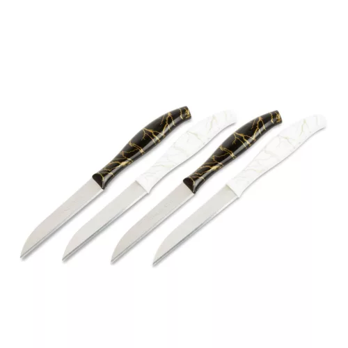 Family 56316A Konyhai kés készlet - 15 cm - fekete/fehér - 4 db / csomag