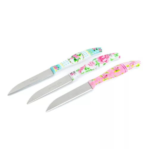 Family 56316B Konyhai kés készlet - 15 cm - virág mintás - 3 db / csomag