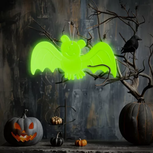 Family 56544A Halloween-i foszforeszkáló dekoráció - denevér - 20 x 10 cm