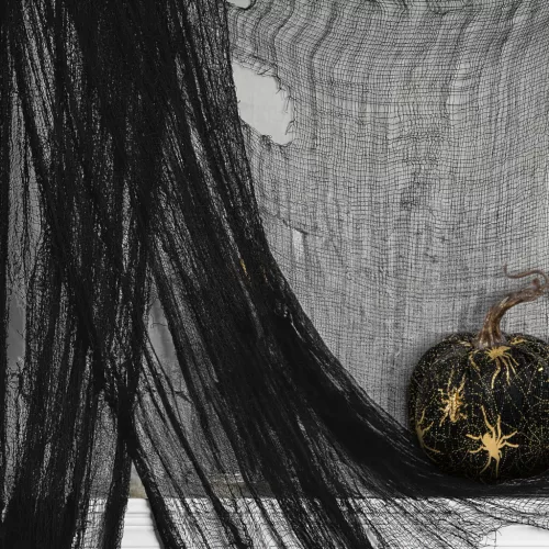Family 56547A Halloween-i függöny - fekete, szövet - 180 x 75 cm