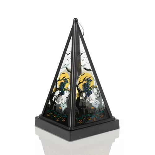 Family 56549C Halloween-i LED lámpás - boszorkány - melegfehér - fekete - 9,5 x 9,5 x 17 cm - 2 x AAA