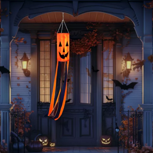 Family 56552A Halloween-i szélzsák dekoráció - tök - narancssárga - 122 cm