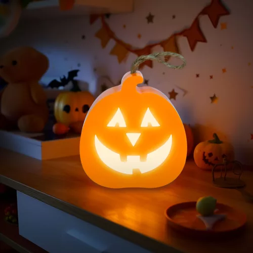 Family 56568 Halloween-i LED dekor - tök - RGB LED - 3 x LR1130 - 8,5 x 9 x 4 cm