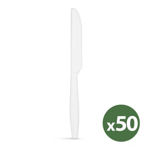 57591A-50 Többször használatos bioműanyag kés készlet - 50 db / csomag