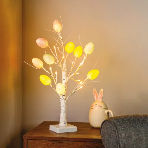 Garden of Eden 57945 Húsvéti tojás fa dekoráció - 10 tojás, 24 LED - 50 cm - 3 x AA