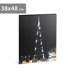   Family 58018J LED-es fali hangulatkép - "Burj Khalifa" -  2 x AA, 38 x 48 cm