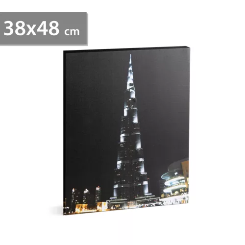 Family 58018J LED-es fali hangulatkép - "Burj Khalifa" -  2 x AA, 38 x 48 cm