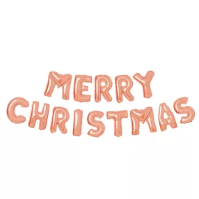   Family 58081C 3D Karácsonyi "Merry Christmas" lufi - rozéarany