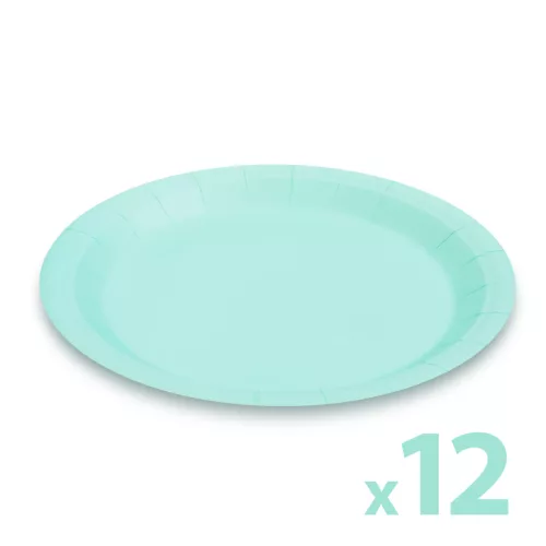Family 58235B Papírtányér szett - kék - 23 cm - 12 db / csomag
