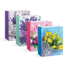   Family 58311 Ajándéktasak - papír - 178 x 102 x 228 mm - 4 féle / csomag - 12 db / csomag