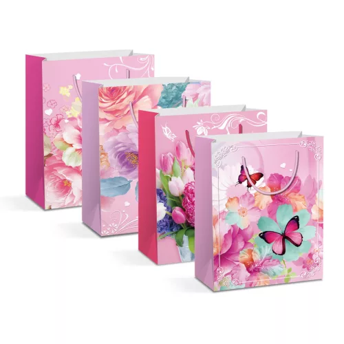 Family 58312 Ajándéktasak - papír - 330 x 102 x 457 mm - 4 féle / csomag - 12 db / csomag