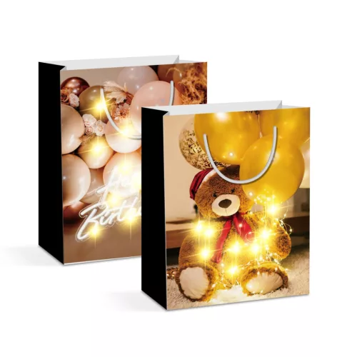 Family 58321 Ajándéktasak - 10 LED, papír - 265 x 127 x 330 mm - 2 féle / csomag