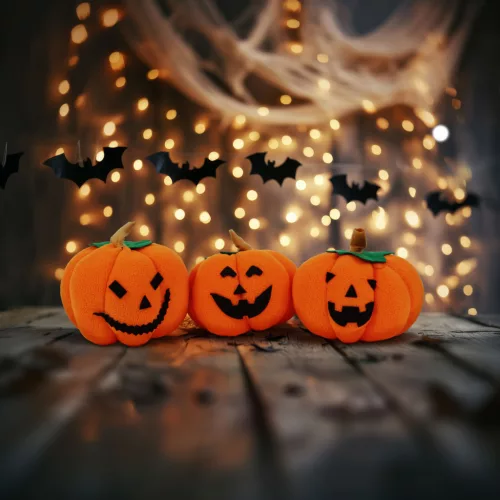 Family 58338 Halloween-i tök dekoráció - 10 x 10 x 11 cm - 3 féle - 3 db / csomag
