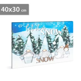   Family 58479 LED-es fali hangulatkép - "Let it snow" -  2 x AA, 40 x 30 cm