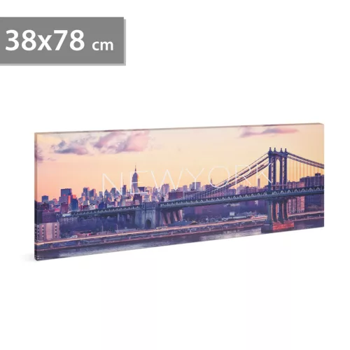 Family 58484 LED-es fali hangulatkép - "New York" -  2 x AA, 38 x 78 cm