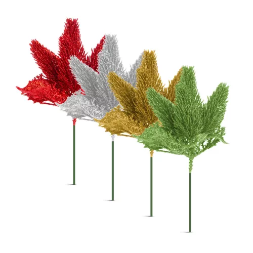 Family 58542 Karácsonyi dekoráció - arany, ezüst, piros, zöld - leszúrható, hajlítható - 8 x 22 cm