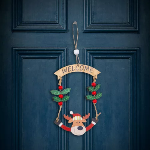 Family 58545C Karácsonyi dekoráció - Fa, rénszarvas - 13 x 17 cm